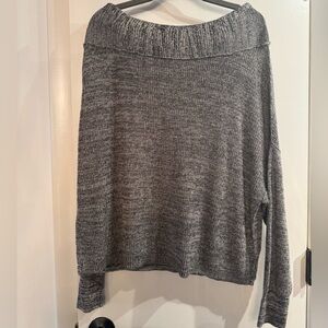 Free people black and white oversized off the shoulder sweater. Size small